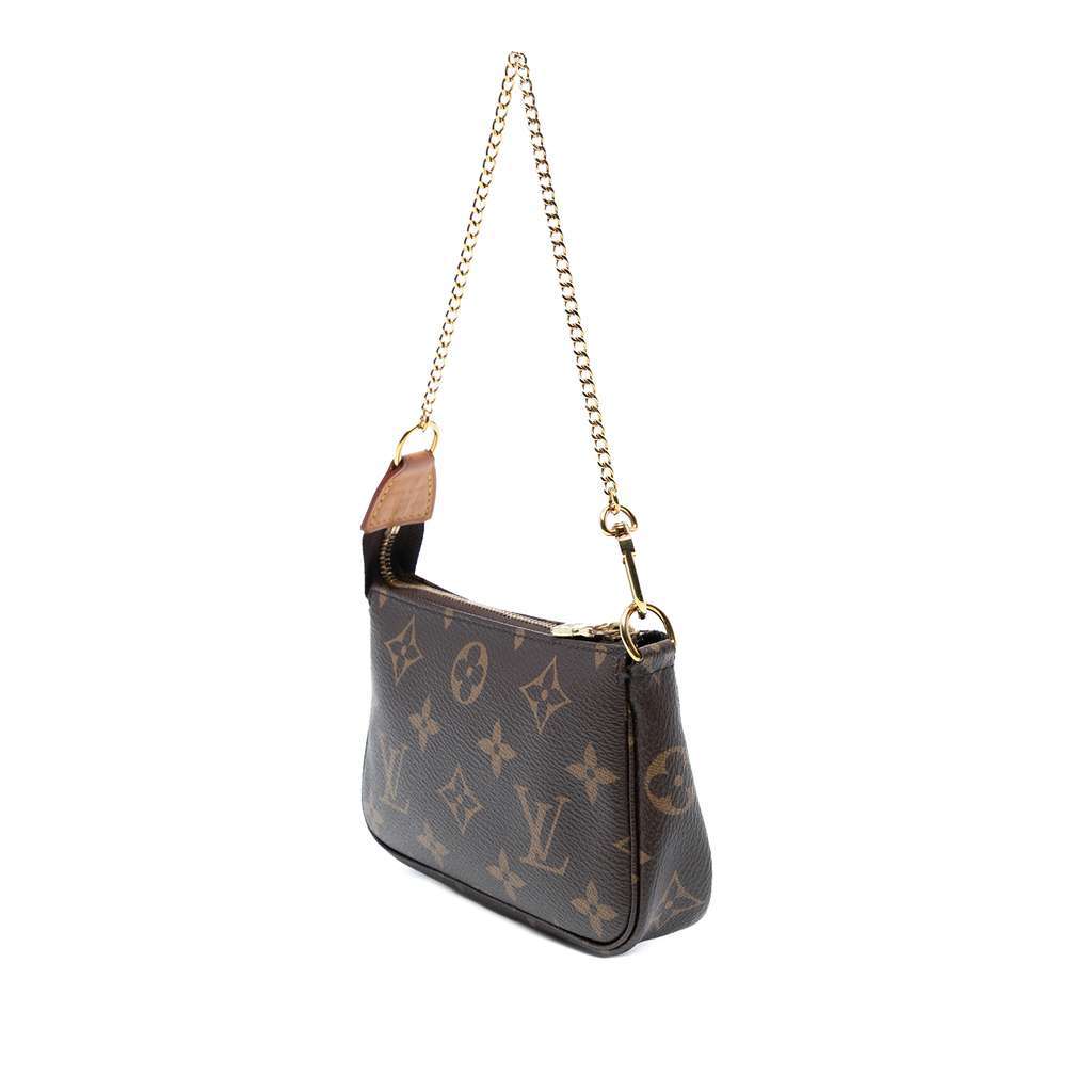 Louis Vuitton Monogram Mini Pochette Accessoires Brown Good - Back View