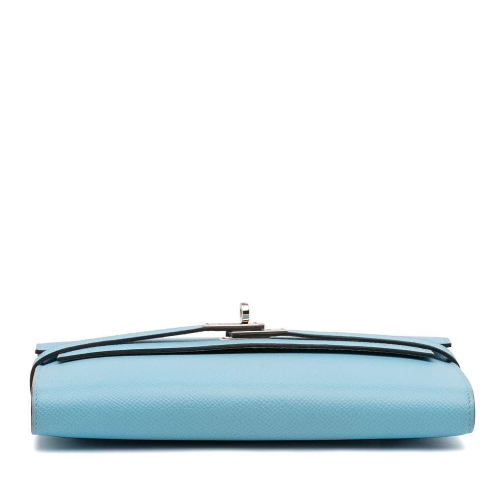 Hermès Epsom Kelly Longue Wallet Blue Leather Good condition - Inside View