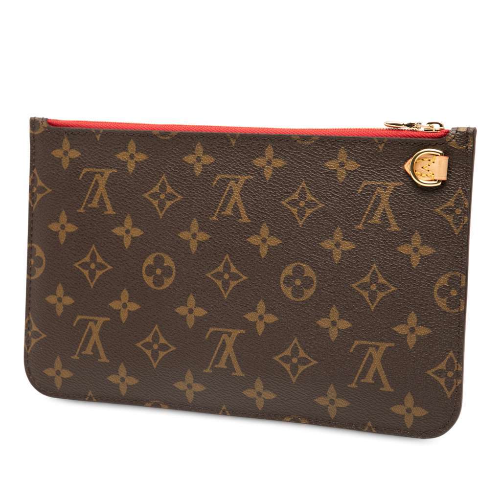 Louis Vuitton Monogram Neverfull Pouch Brown Very good - Back View
