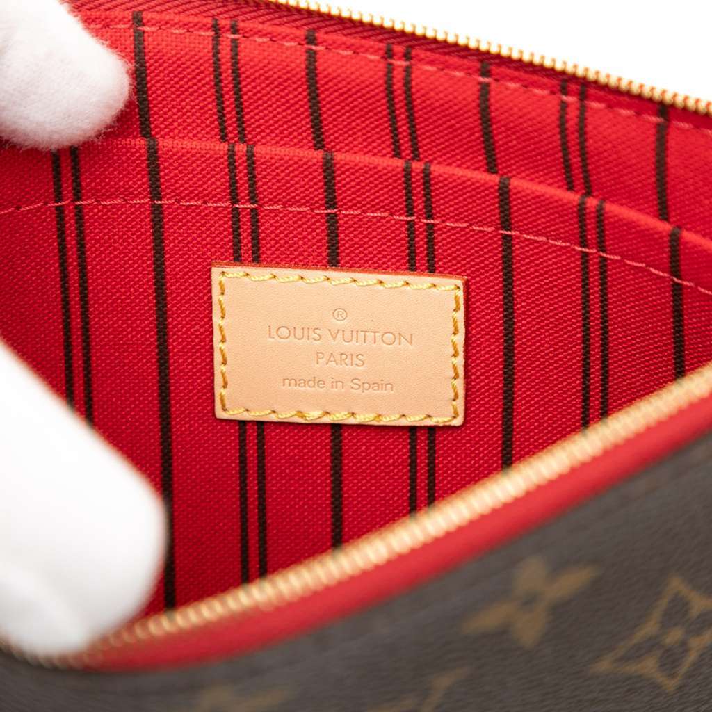 Louis Vuitton Monogram Neverfull Pouch Brown Very good - Box View