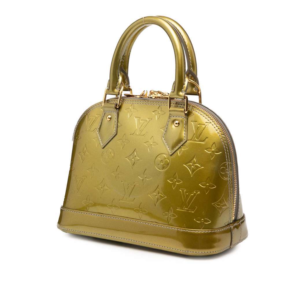 Louis Vuitton Monogram Vernis Alma BB Green Leather Very good condition - Back View