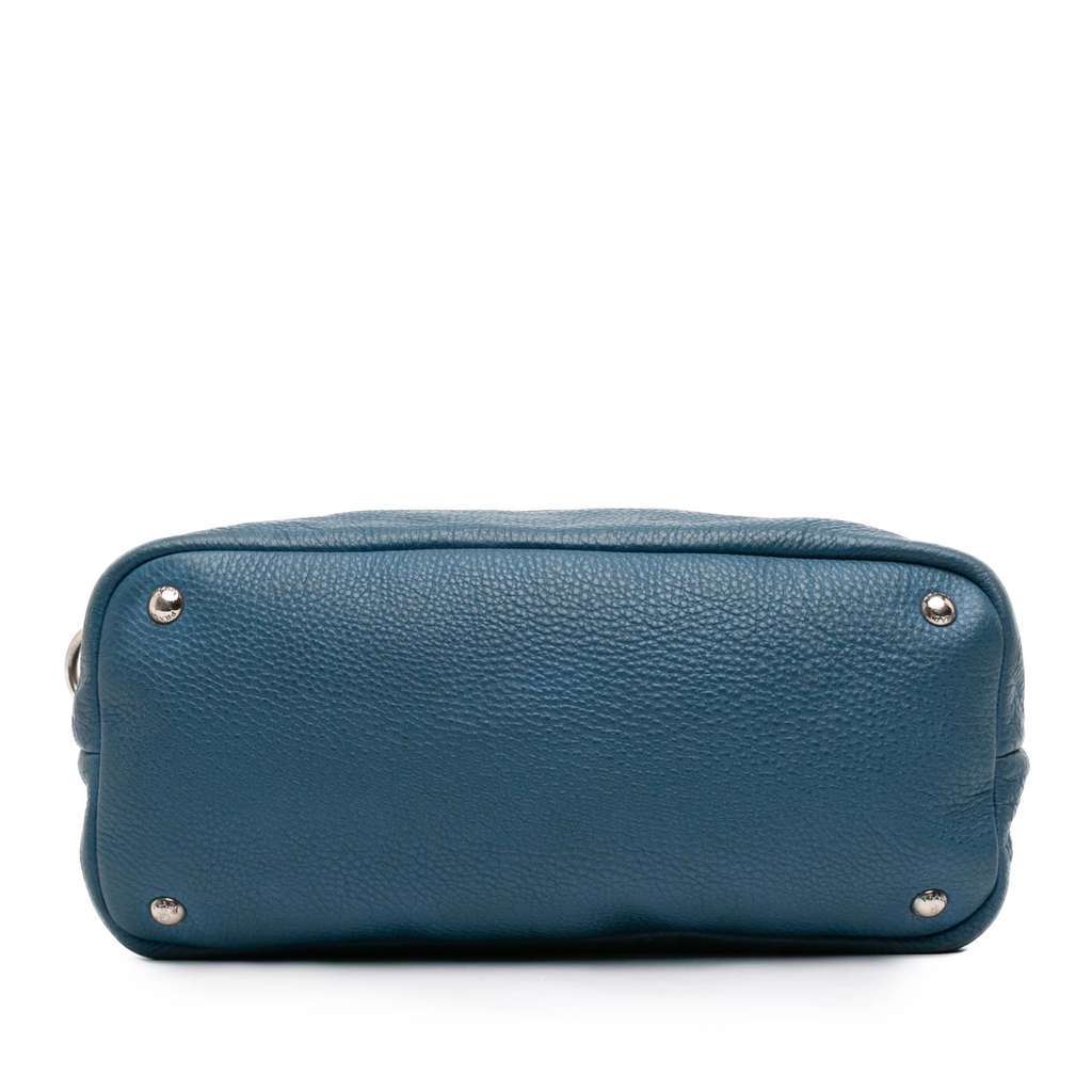 Prada Vitello Daino Shoulder Bag Blue Leather Very good condition - Inside View