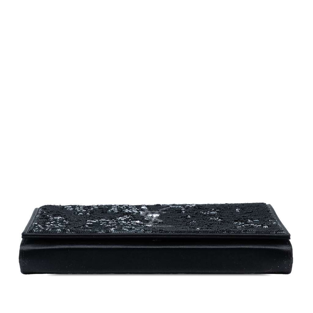 Saint Laurent Sequin Monogram Kate Wallet on Chain Black Very good - Inside View
