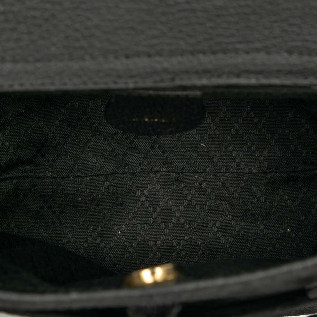 Gucci Suede Bamboo Satchel Black Leather Good - Model View