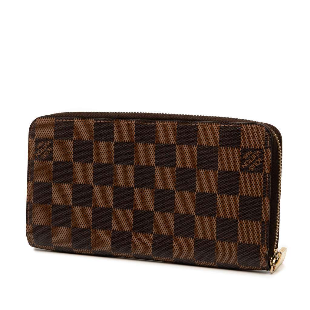 Louis Vuitton Damier Ebene Zippy Wallet Brown Good - Back View