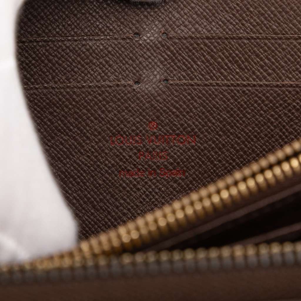 Louis Vuitton Damier Ebene Zippy Wallet Brown Good - Box View