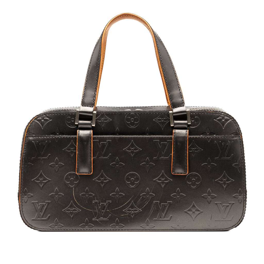 Louis Vuitton Monogram Mat Shelton Grey Leather Good - Front View