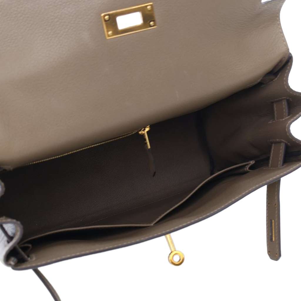 Hermès Evercolor Kelly II Retourne 28 Brown Leather Good condition - Model View