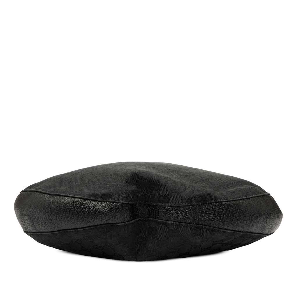 Gucci GG Canvas Drawstring Hobo Black Canvas Good - Inside View