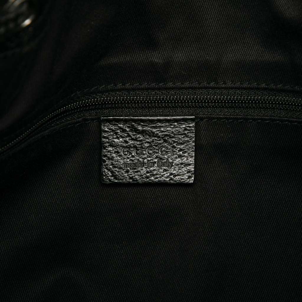 Gucci GG Canvas Drawstring Hobo Black Canvas Good - Box View