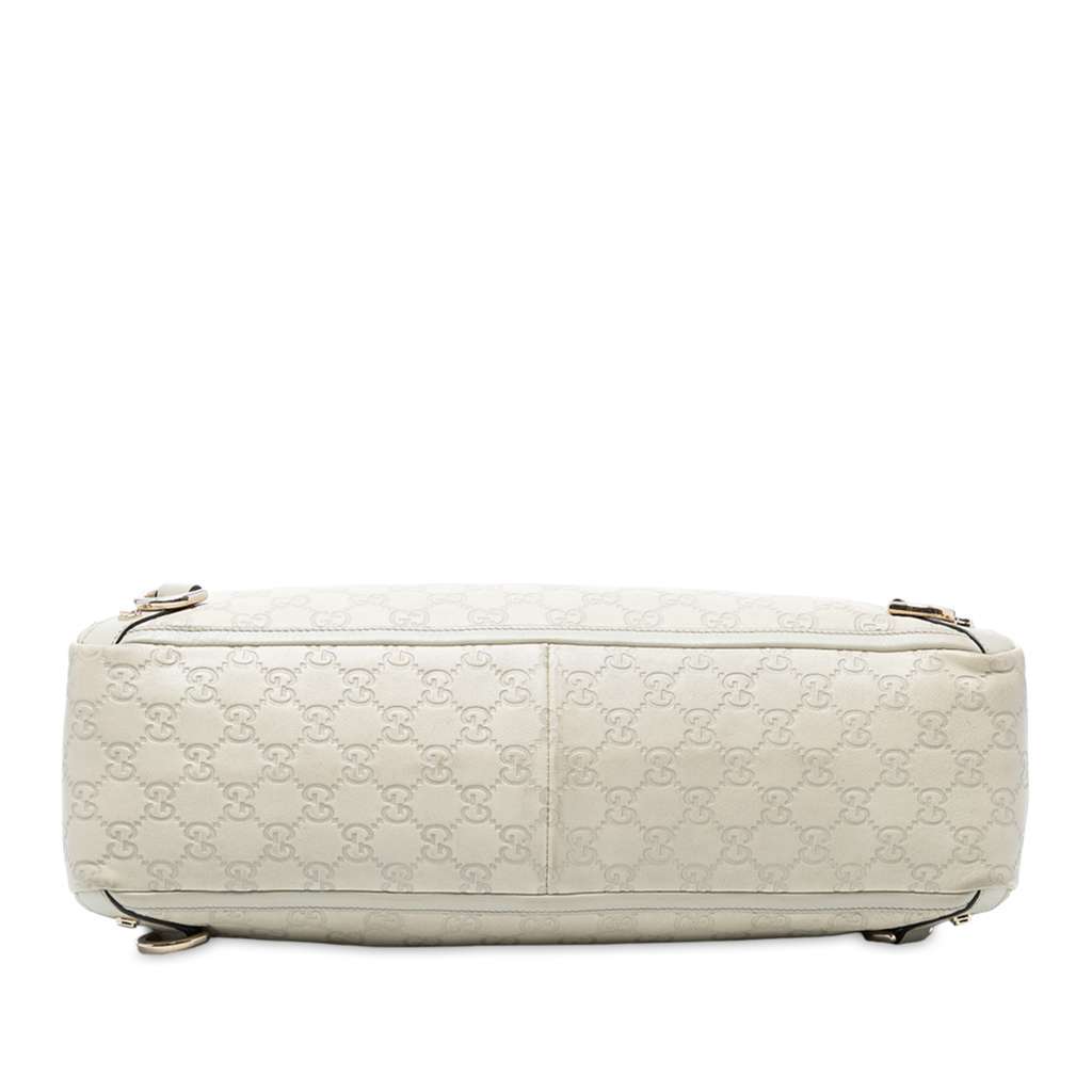 Gucci Guccissima Abbey D Ring Tote White Leather Good - Inside View