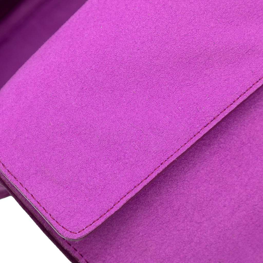 Fendi Zucca Embossed Technical Fabric Chain Midi Baguette Purple Very good - Box View