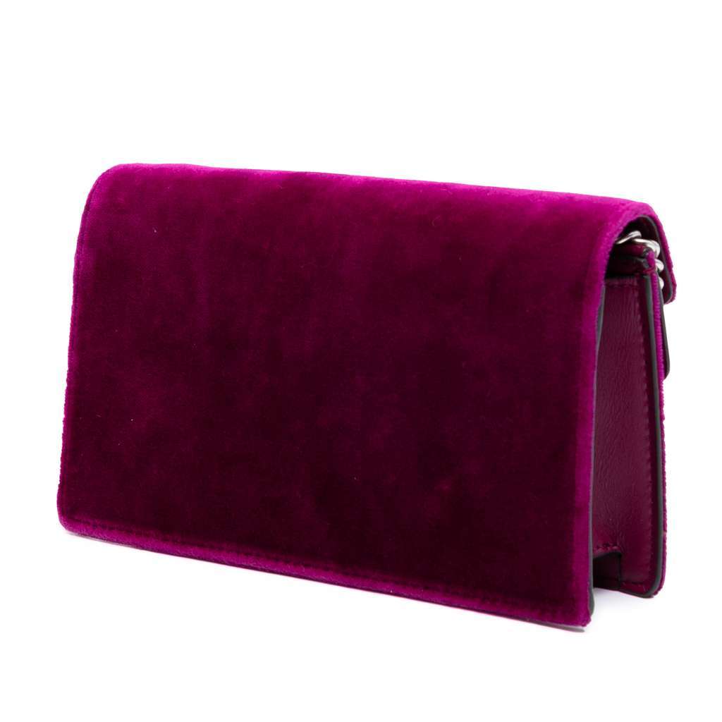 Gucci Mini Velvet Dionysus Crossbody Purple Velvet Good - Back View