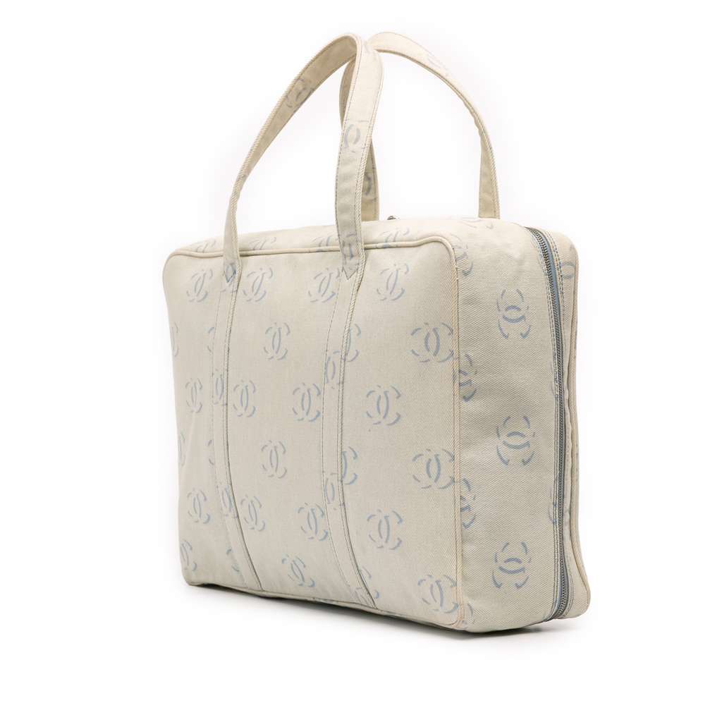 Chanel CC Denim Travel Bag Blue Denim Very good - Back View