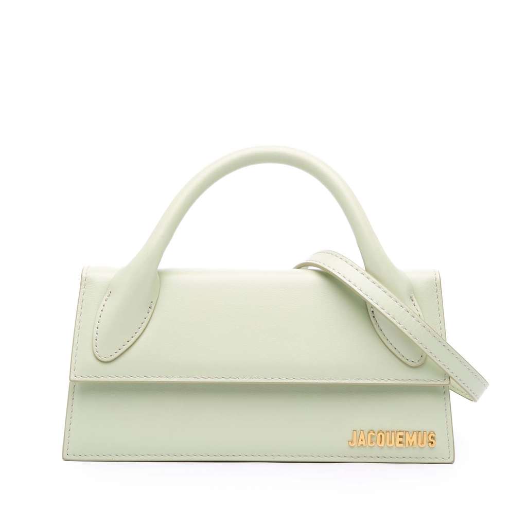 Jacquemus Smooth Calfskin Le Chiquito Long Green Leather Good - Front View