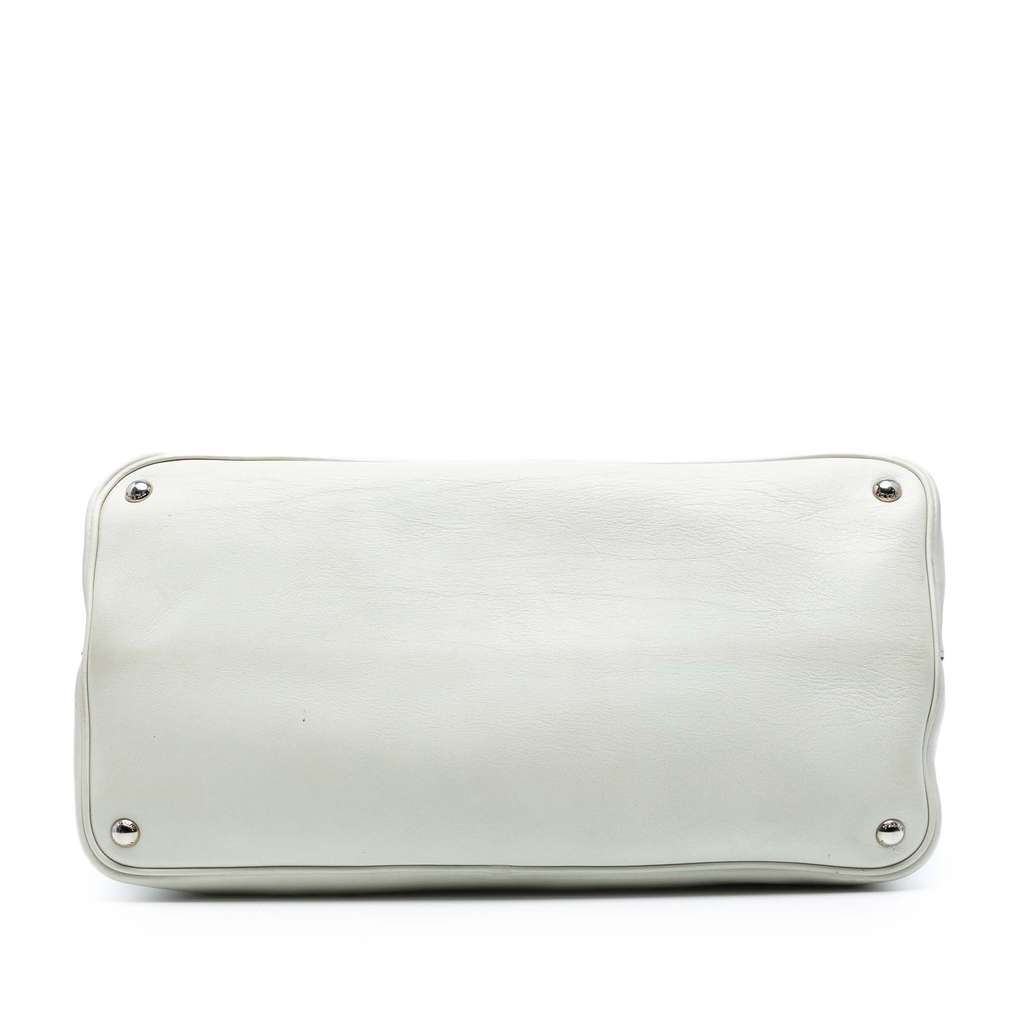 Prada Large City Calf Double Satchel White Leather Very good - Inside View
