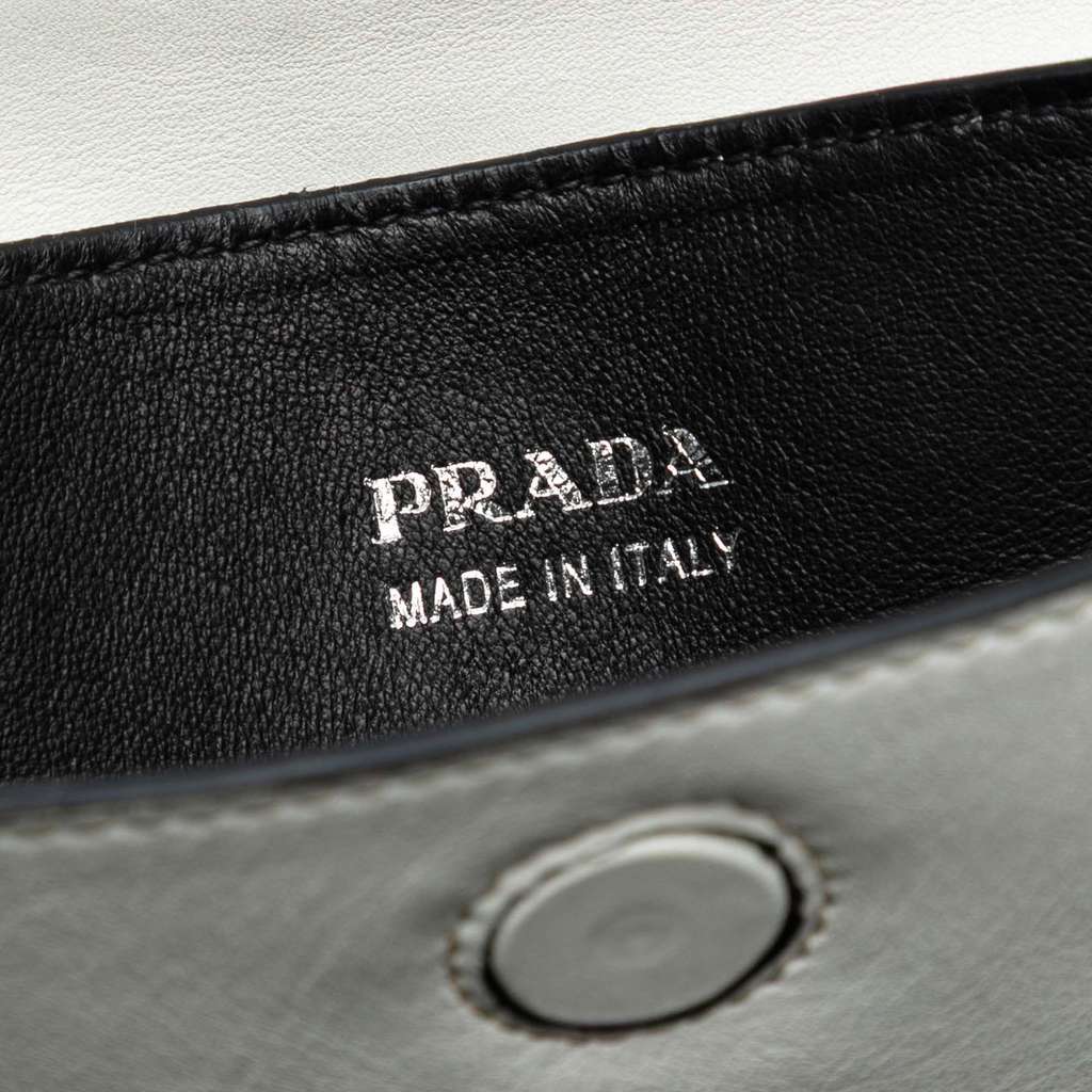 Prada Large City Calf Double Satchel White Leather Very good - Box View