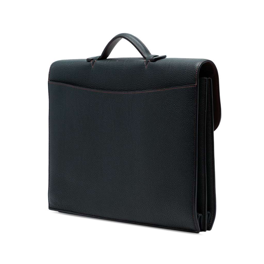 Hermès Togo Sac A Depeches Verso 38 Black Leather Good condition - Back View