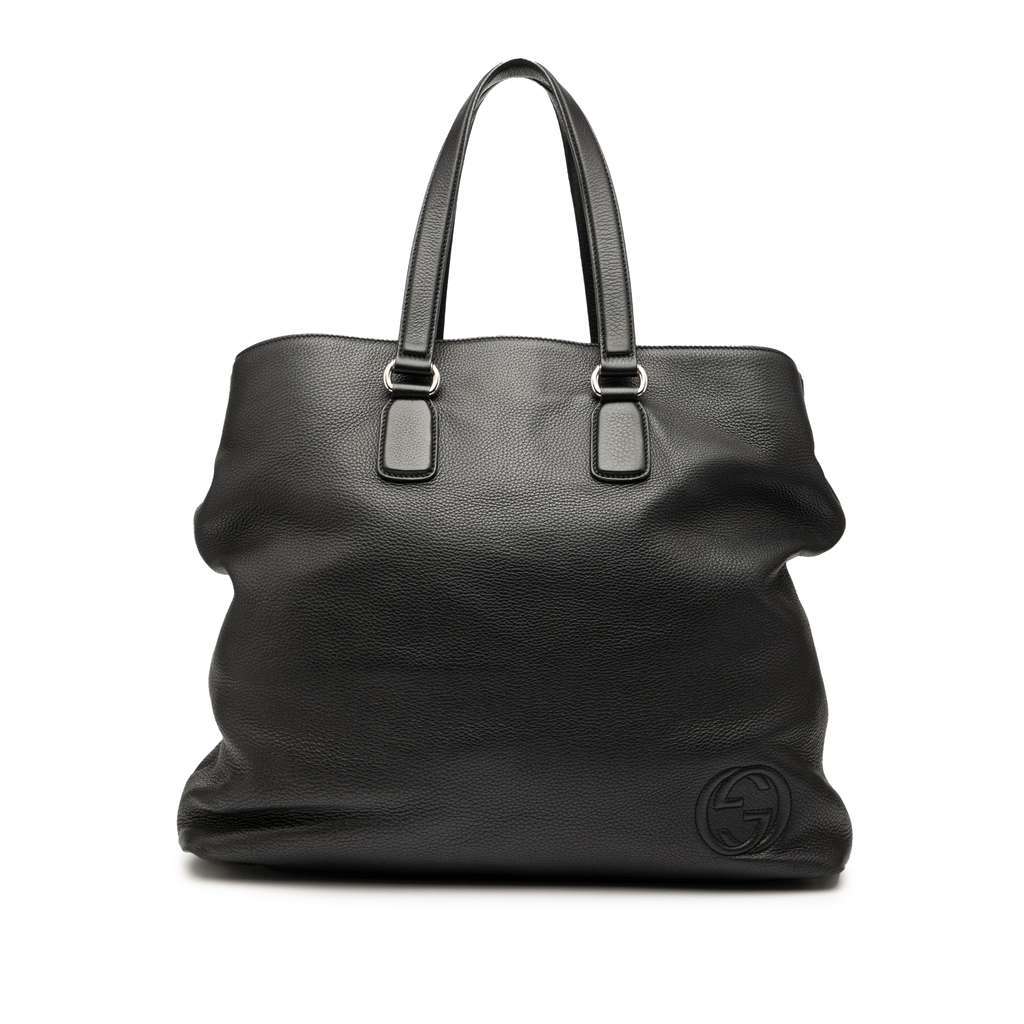 Gucci Leather Soho Open Tote Black Leather Very good condition - Front View