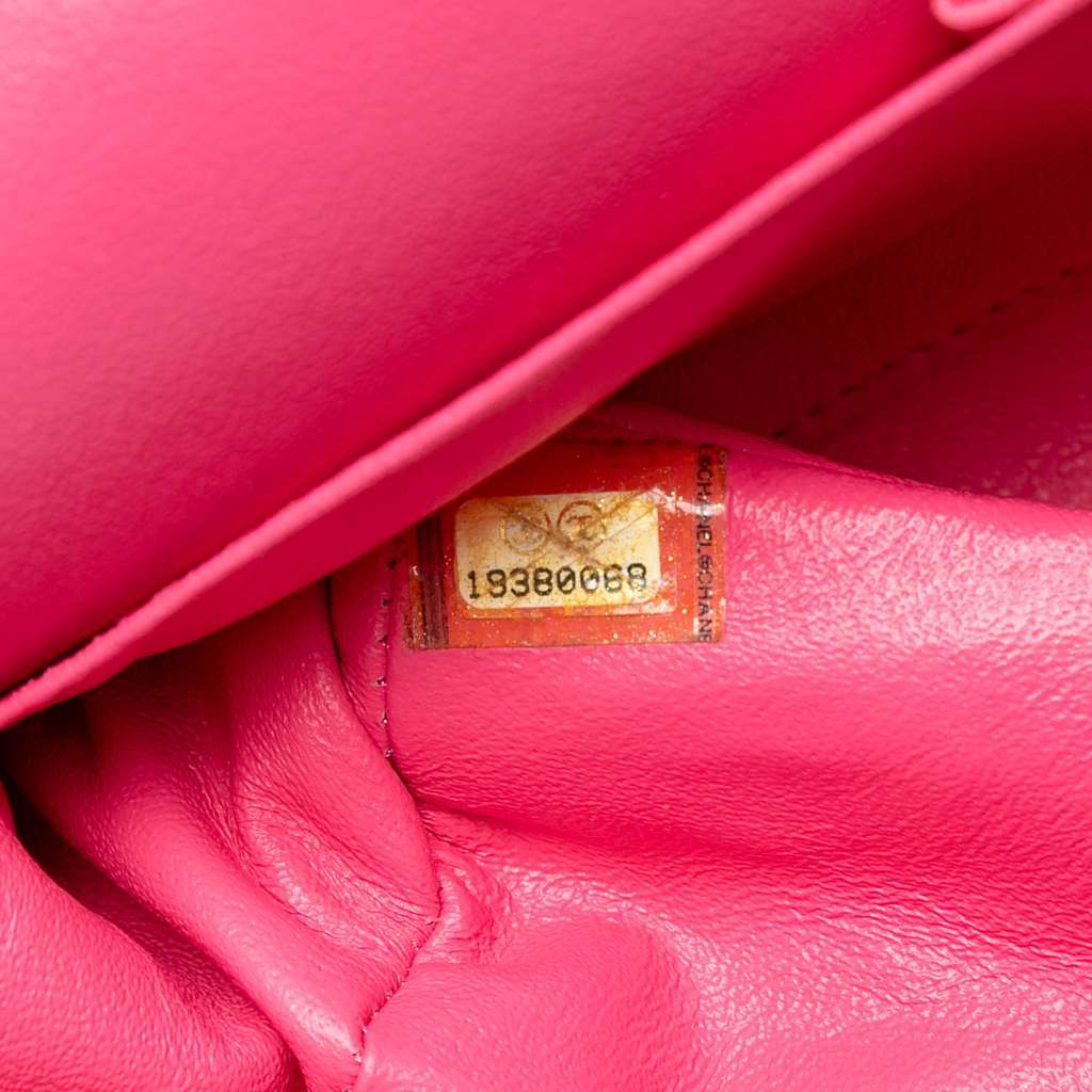 Chanel Medium Classic Jersey Double Flap Pink Cotton Very good condition - Box View