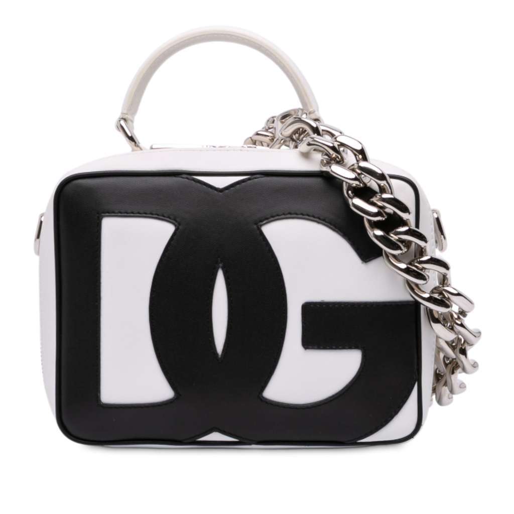 Dolce & Gabbana Leather DG Logo Satchel White Leather Good condition - Front View