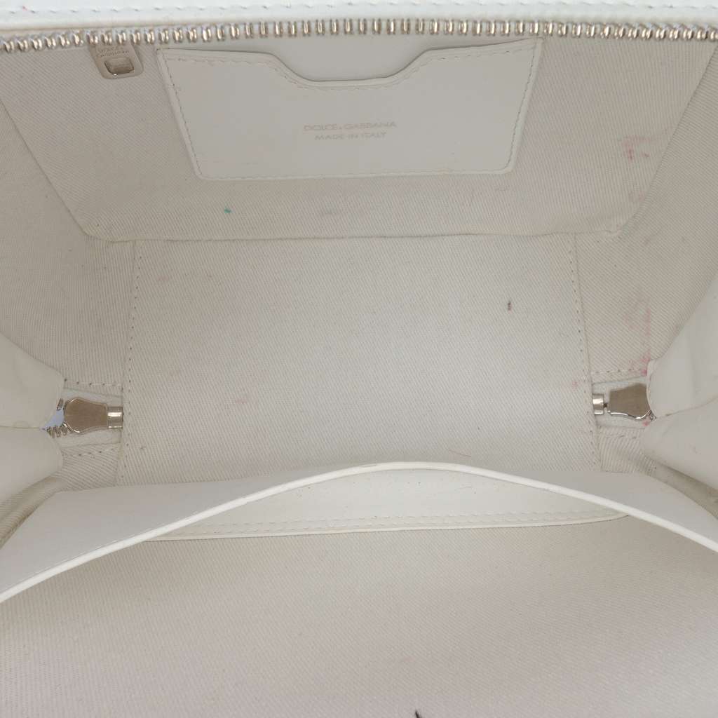 Dolce & Gabbana Leather DG Logo Satchel White Leather Good condition - Model View
