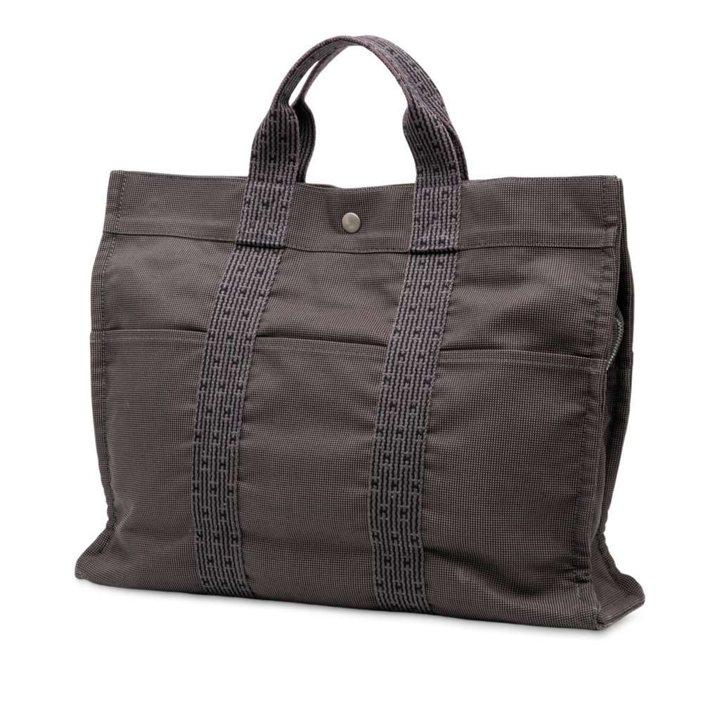 Hermès Canvas Herline MM Grey Canvas Good condition - Back View
