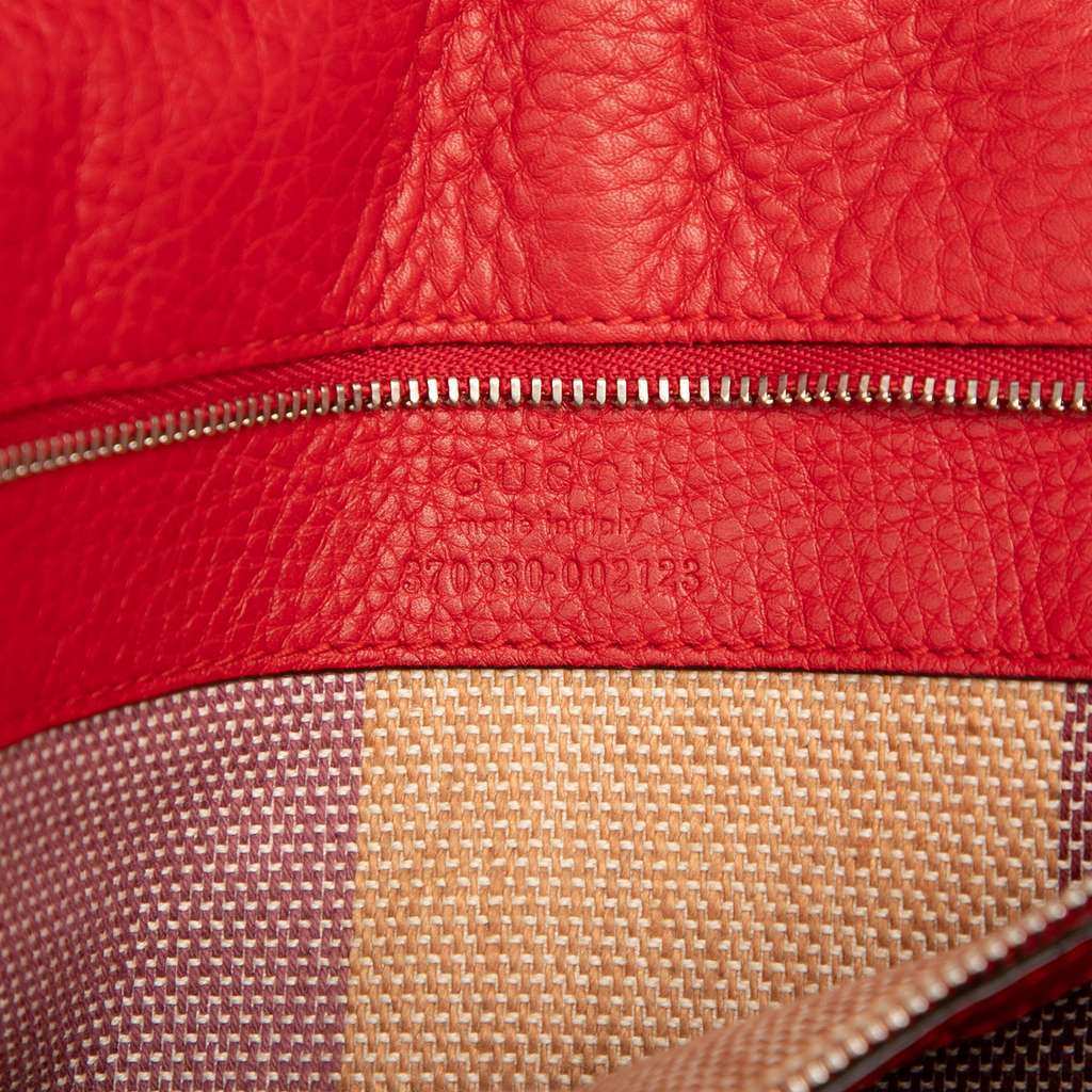 Gucci Large Leather Bamboo Daily Satchel Red Leather Very good - Box View