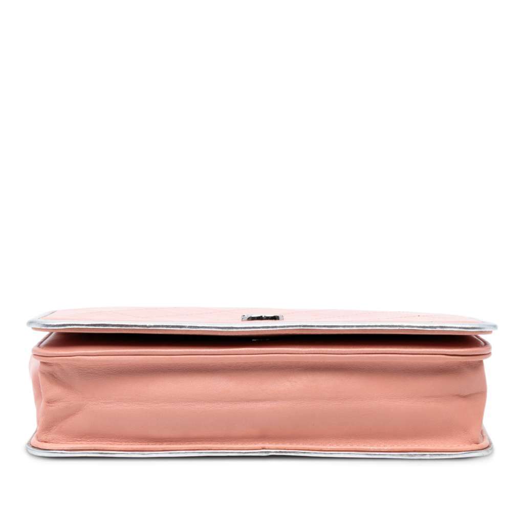 Chanel CC Quilted Bicolor Lambskin Wallet On Chain Pink Leather Very good condition - Inside View