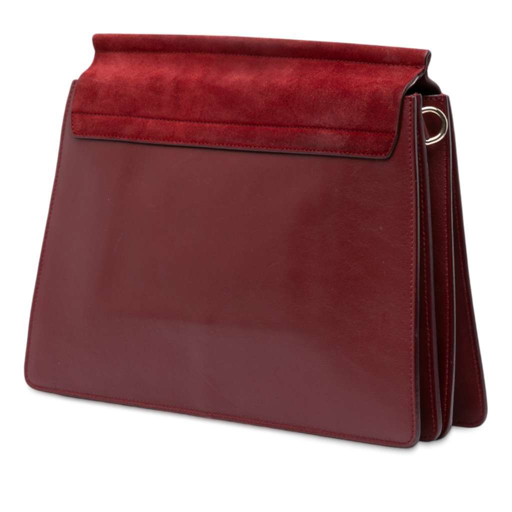 Chloé Medium Calfskin and Suede Faye Crossbody Red Leather Good condition - Back View