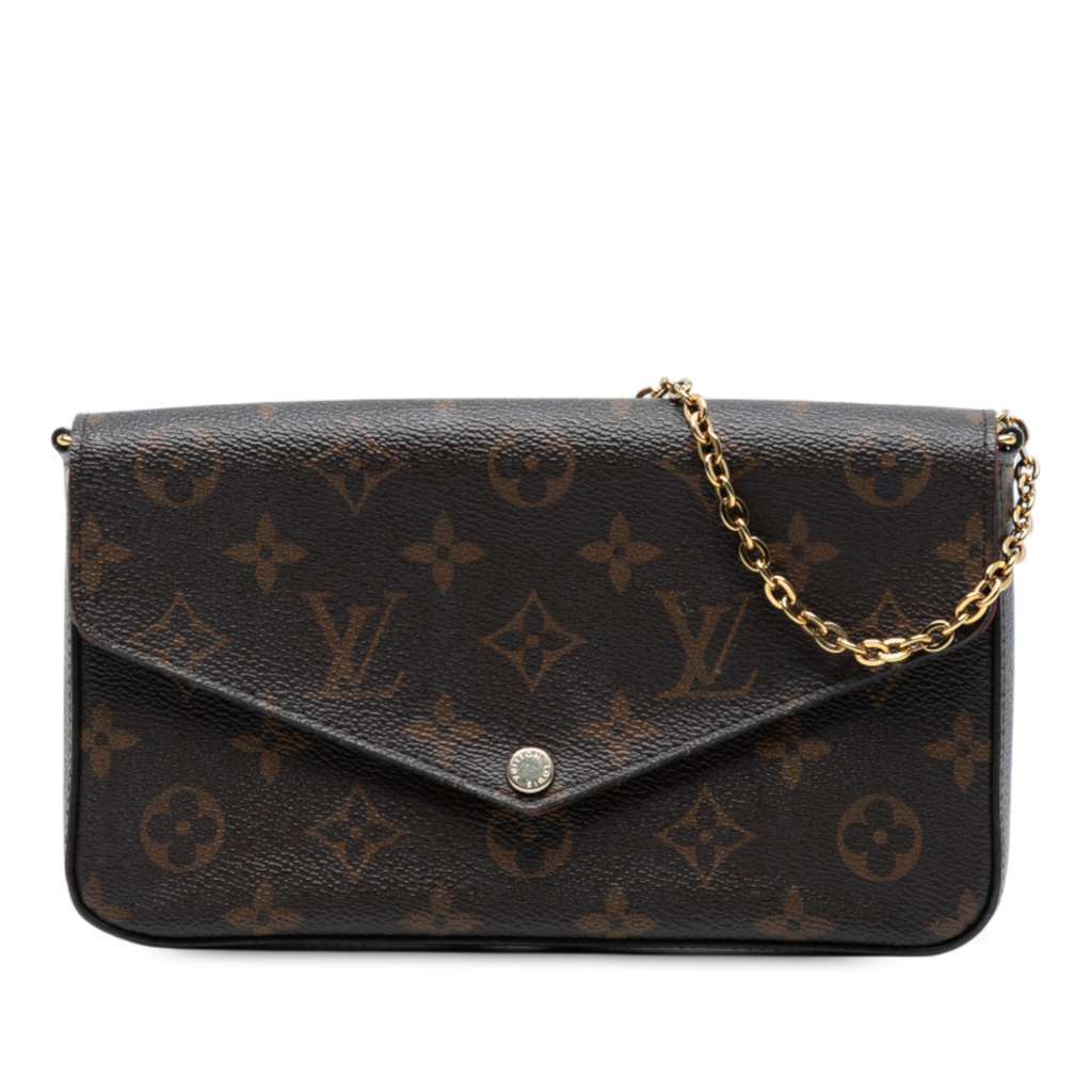 Louis Vuitton Monogram Pochette Felicie Brown Good - Front View