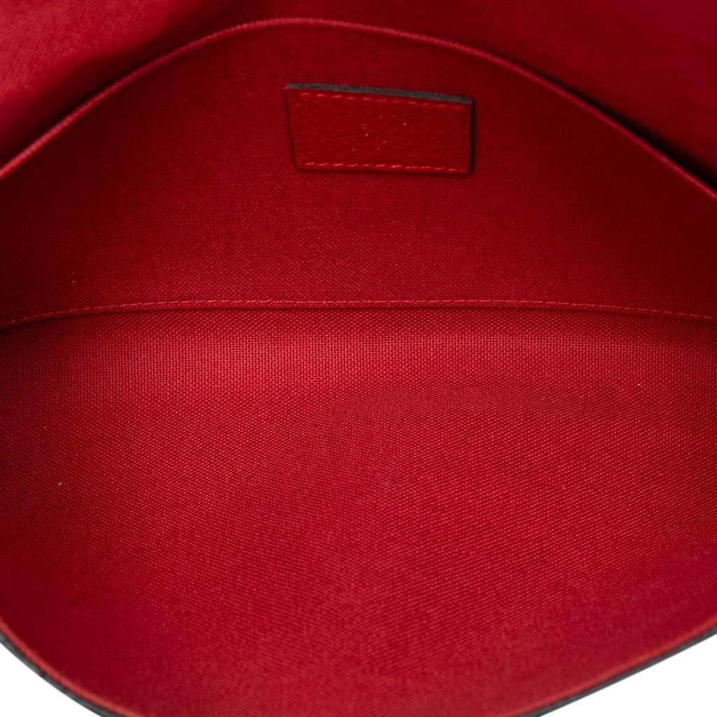 Louis Vuitton Monogram Empreinte Pochette Felicie Red Leather Good - Model View