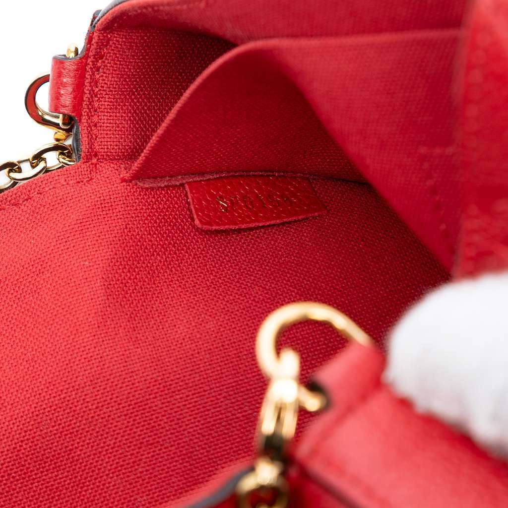 Louis Vuitton Monogram Empreinte Pochette Felicie Red Leather Good - Box View