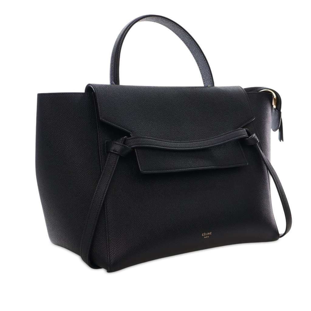 Celine Mini Grained Calfskin Belt Bag Black Leather Good - Back View