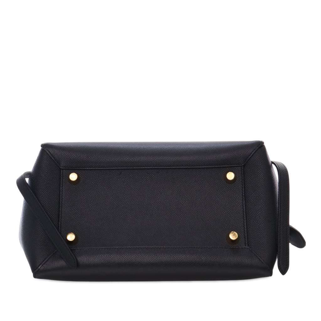 Celine Mini Grained Calfskin Belt Bag Black Leather Good - Model View
