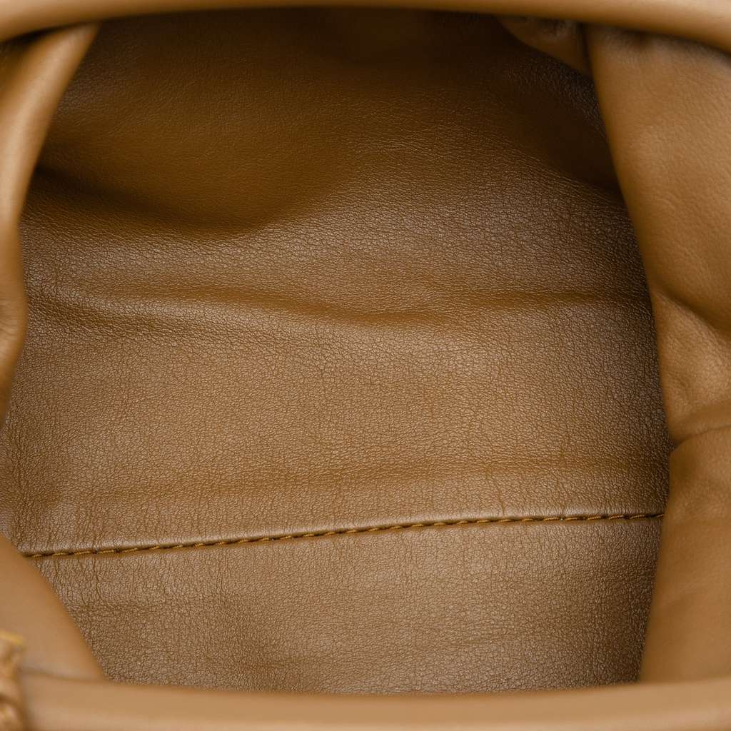 Bottega Veneta Lambskin The Mini Pouch Crossbody Brown Leather Good - Model View