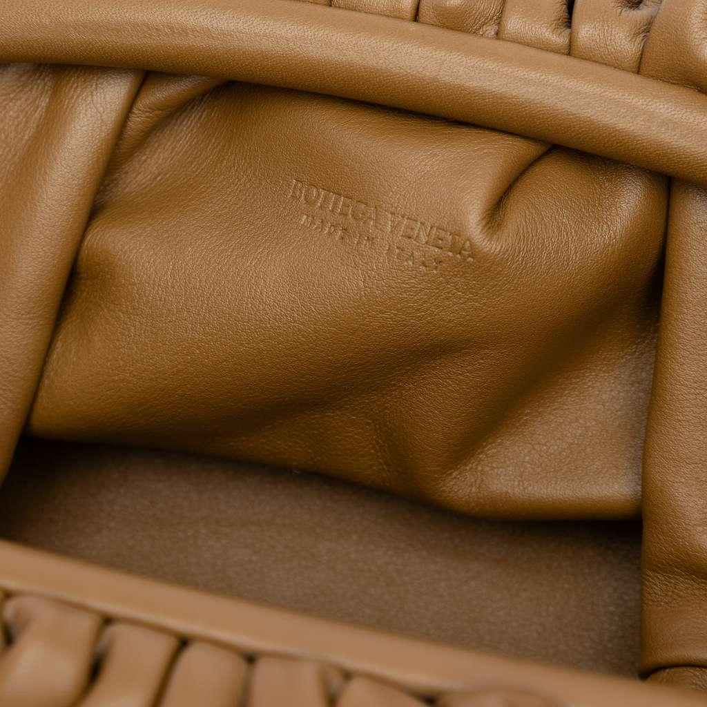 Bottega Veneta Lambskin The Mini Pouch Crossbody Brown Leather Good - Box View