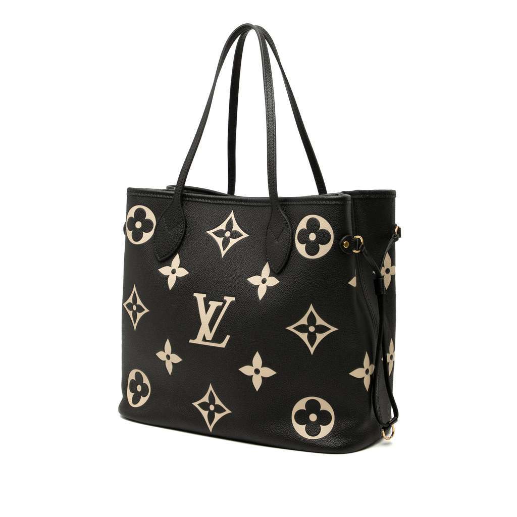Louis Vuitton Bicolor Monogram Giant Empreinte Neverfull MM Black Leather Very good - Back View