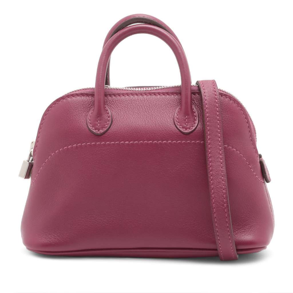 Hermès Micro Mini Evercolor Bolide 1923 Purple Leather Very good condition - Front View