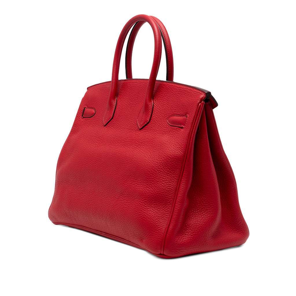 Hermès Togo Birkin Retourne 35 Red Leather Good condition - Back View