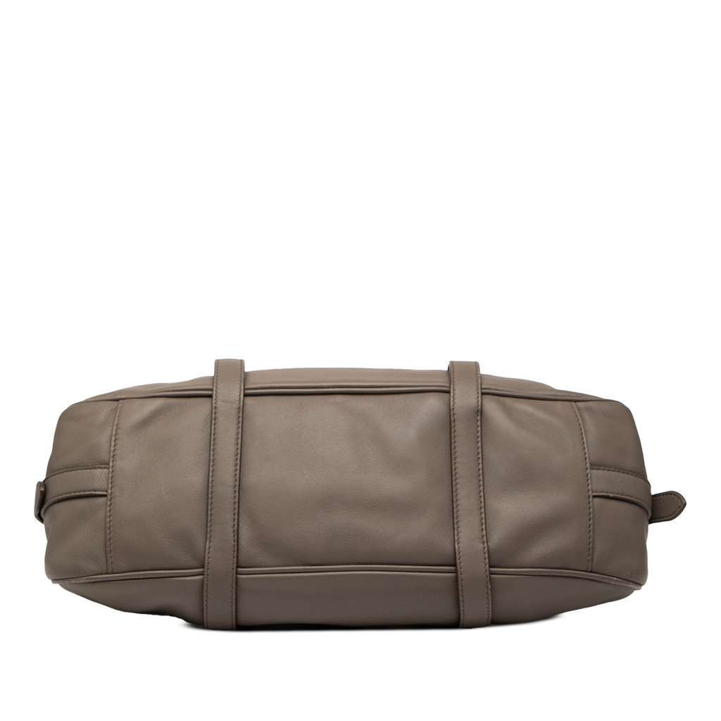 Prada Soft Calfskin Shopping Satchel Grey Leather Good - Inside View