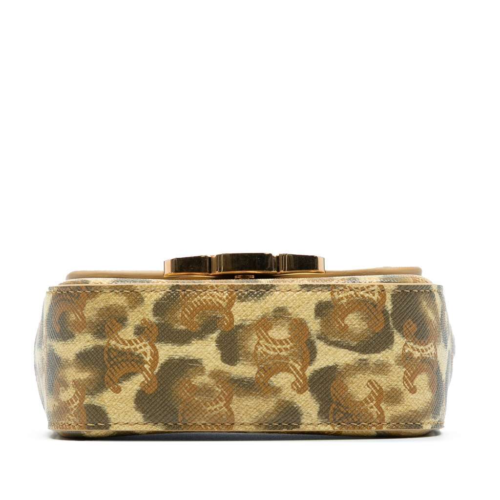 Celine Mini Calfskin Leopard Print Claude Crossbody Brown Leather Very good - Inside View