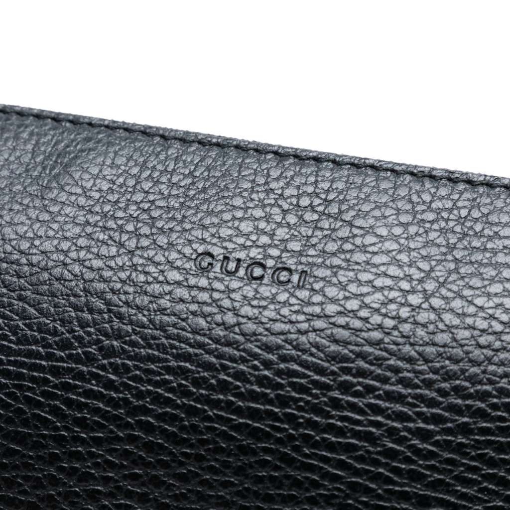 Gucci Calfskin Bamboo Clutch Black Leather Good - Box View