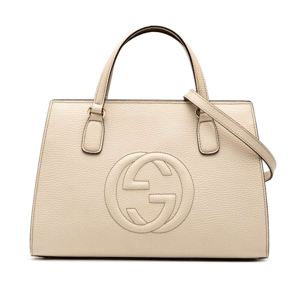 Gucci Medium Leather Soho Satchel White Leather Very good condition - Front View