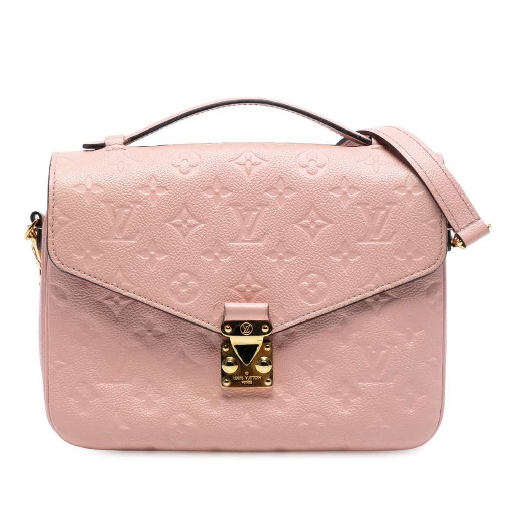 Louis Vuitton Monogram Empreinte Pochette Metis Pink Leather Good - Front View