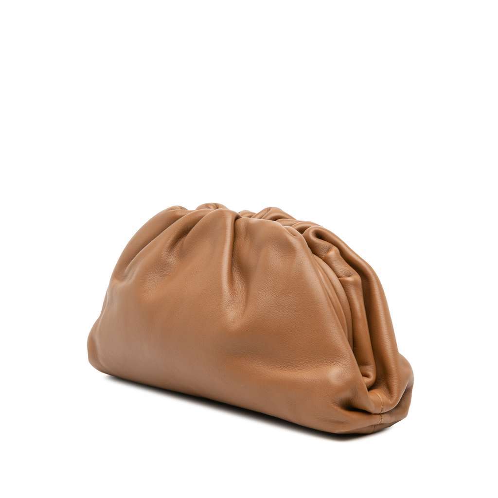 Bottega Veneta Lambskin The Mini Pouch Brown Leather Good - Back View