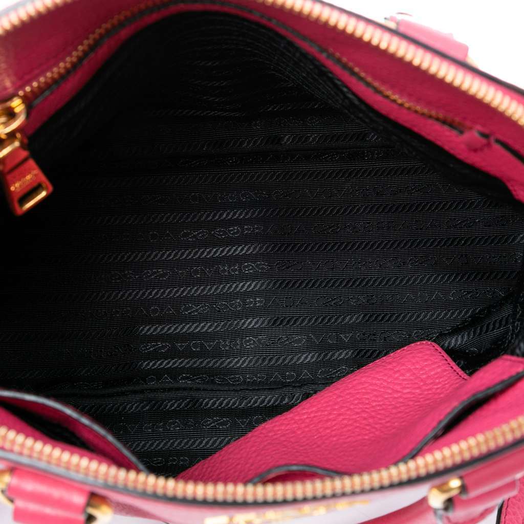 Prada Vitello Daino Dome Satchel Pink Leather Very good condition - Model View
