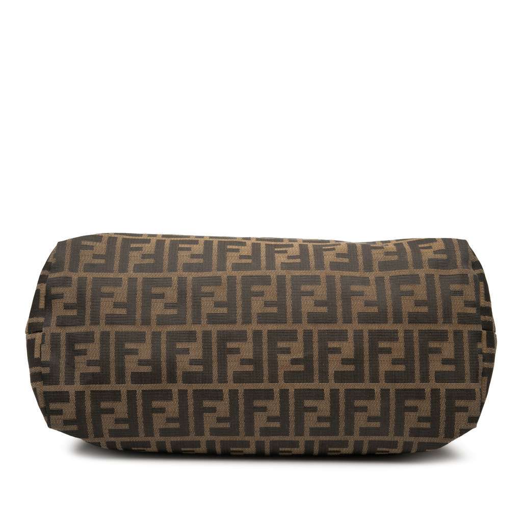 Fendi Medium Zucca Canvas Studded Roll Tote Brown Canvas Good - Inside View