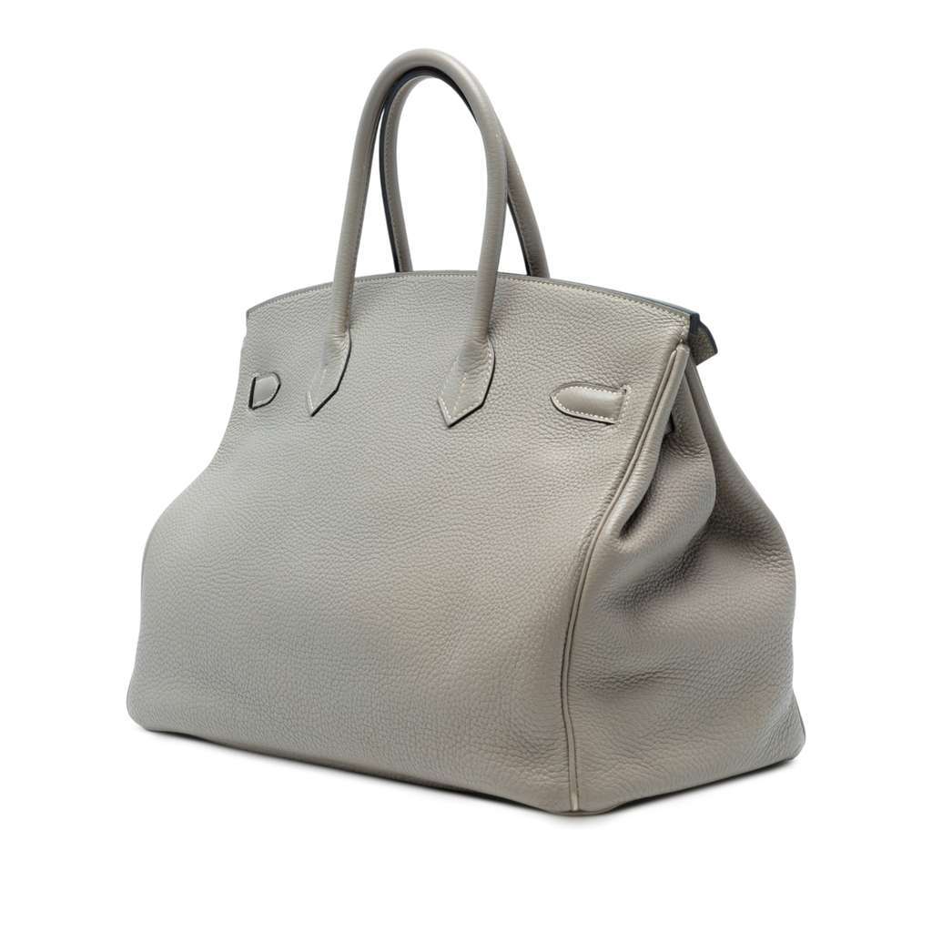 Hermès Togo Birkin Retourne 35 Grey Leather Good condition - Back View