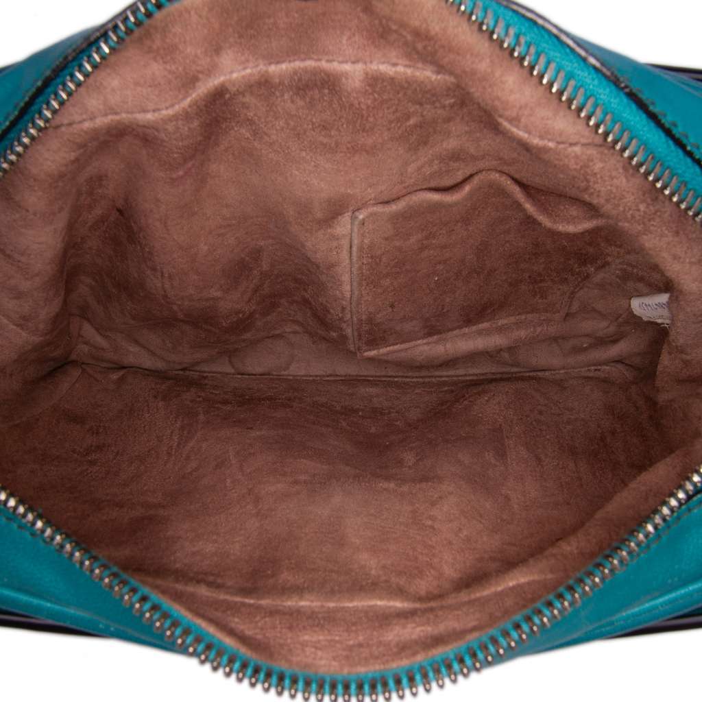 Bottega Veneta Nappa Intrecciato Belt Flap Camera Bag Blue Leather Good condition - Model View